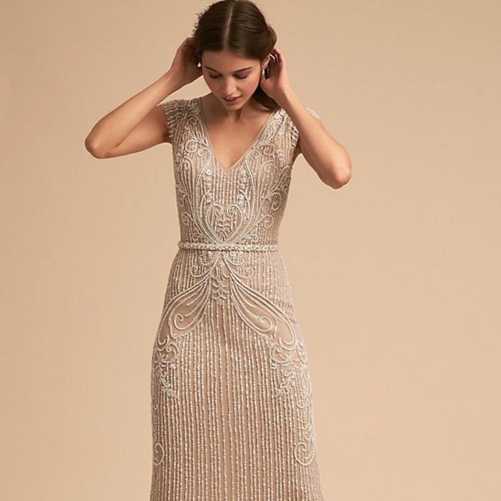 BHLDN SANDERS DRESS NUDE - SIZE 2